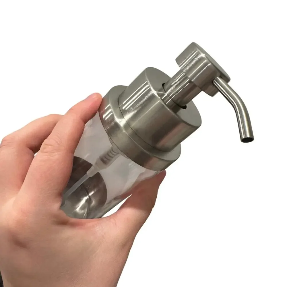 NEW in box foaming stainless steel/clear foaming soap dispenser